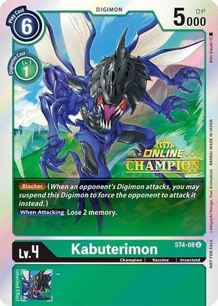 Kabuterimon - ST4-08 (2021 Championship Online Regional) [Online Champion] (ST4-08) - Starter Deck 04: Giga Green Foil
