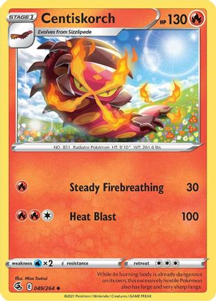 Centiskorch (49) 049  - Reverse Holofoil SWSH08 Fusion Strike - Uncommon