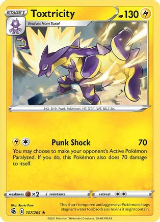 Toxtricity (107) 107  - Reverse Holofoil SWSH08 Fusion Strike - Holo Rare