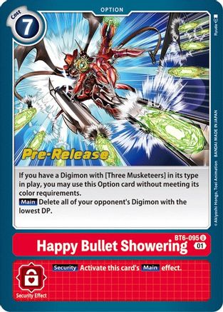 Happy Bullet Showering (BT6-095) - Double Diamond Pre-Release Cards Foil