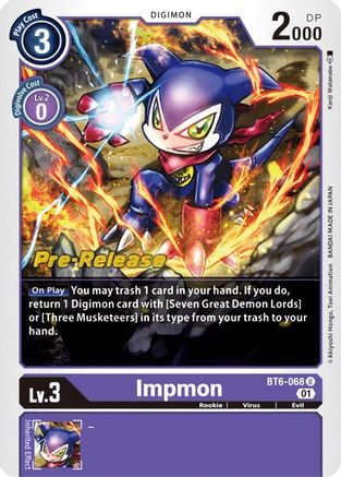 Impmon (BT6-068) - Double Diamond Pre-Release Cards Foil