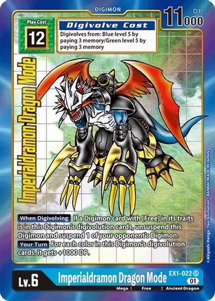 Imperialdramon Dragon Mode (Alternate Art) (EX1-022) - Classic Collection Foil