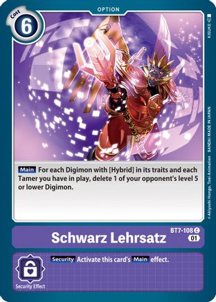 Schwarz Lehrsatz (BT7-108) - Next Adventure