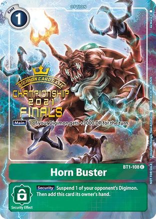 Horn Buster (2021 Championship Finals Tamer's Evolution Pack) (BT1-108) - Release Special Booster 1.0 Foil