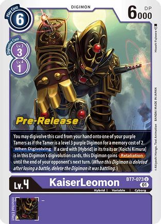KaiserLeomon (BT7-073) - Next Adventure Pre-Release Cards Foil