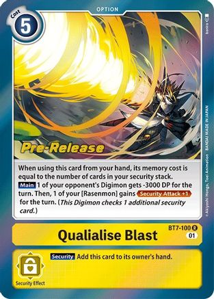 Qualialise Blast (BT7-100) - Next Adventure Pre-Release Cards Foil