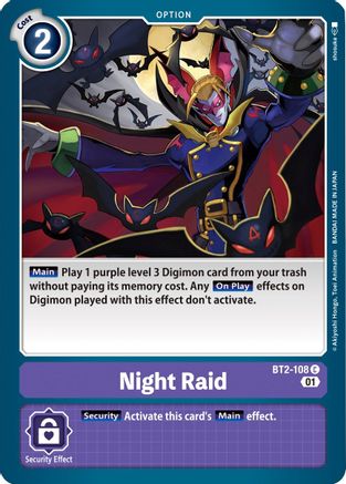 Night Raid (Parallel Rare) (BT2-108) - Starter Deck 10: Parallel World Tactician