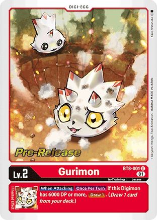 Gurimon (BT8-001) - New Awakening Pre-Release Cards Foil