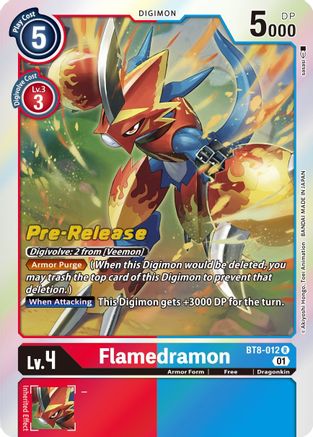 Flamedramon (BT8-012) - New Awakening Pre-Release Cards Foil