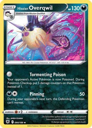 Hisuian Overqwil (90) 090  - Reverse Holofoil SWSH10 Astral Radiance - Uncommon