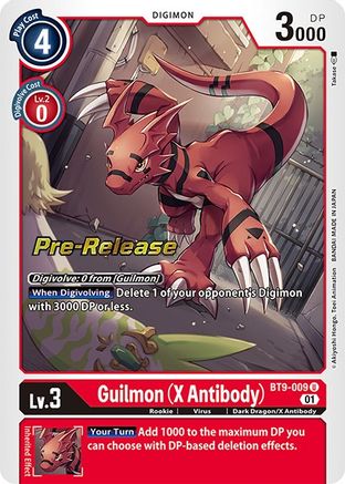 Guilmon (X Antibody) (BT9-009) - X Record Pre-Release Cards