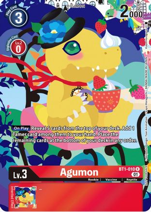 Agumon - BT1-010 (Tamer's Card Set 2 Floral Fun) (BT1-010) - Release Special Booster 1.0 Foil