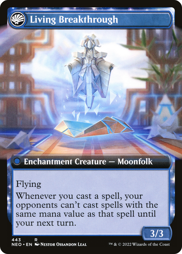 Inventive Iteration // Living Breakthrough (NEO-443) - Kamigawa: Neon Dynasty: (Extended Art, fandfc, enchantment) Foil