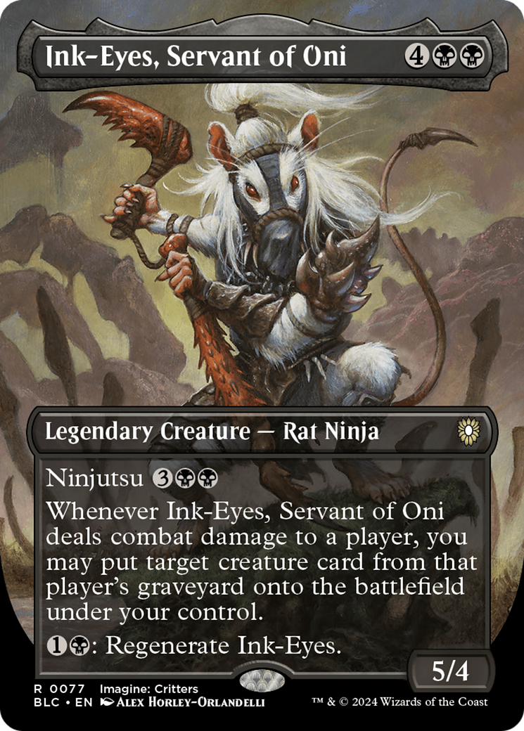 Ink-Eyes, Servant of Oni (BLC-077) - Bloomburrow Commander (Borderless)