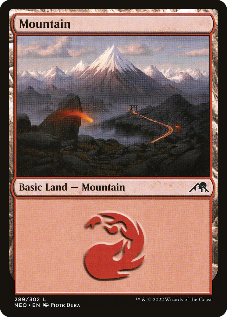 Mountain (NEO-289) - Kamigawa: Neon Dynasty Foil