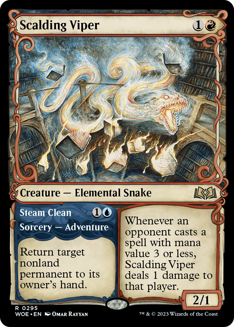 Scalding Viper // Steam Clean (WOE-295) - Wilds of Eldraine: (Showcase) Foil