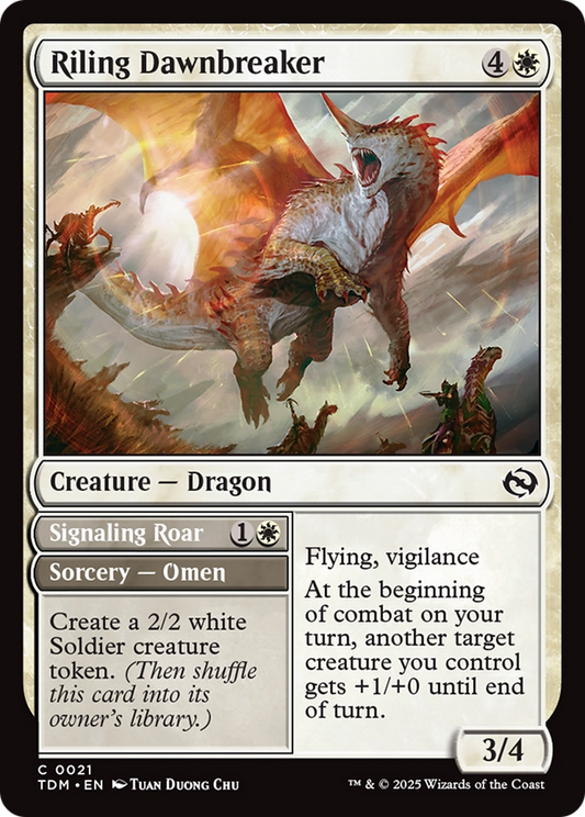 Riling Dawnbreaker // Signaling Roar (TDM-021) - Tarkir: Dragonstorm