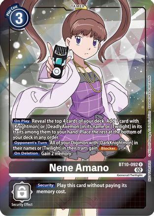 Nene Amano (Box Topper) (BT10-092) - Xros Encounter Foil