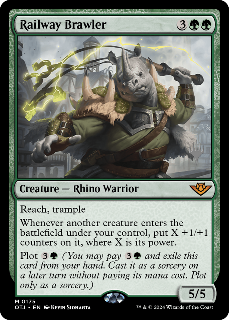 Railway Brawler (PPOTJ-175P) - Outlaws of Thunder Junction Promos Foil