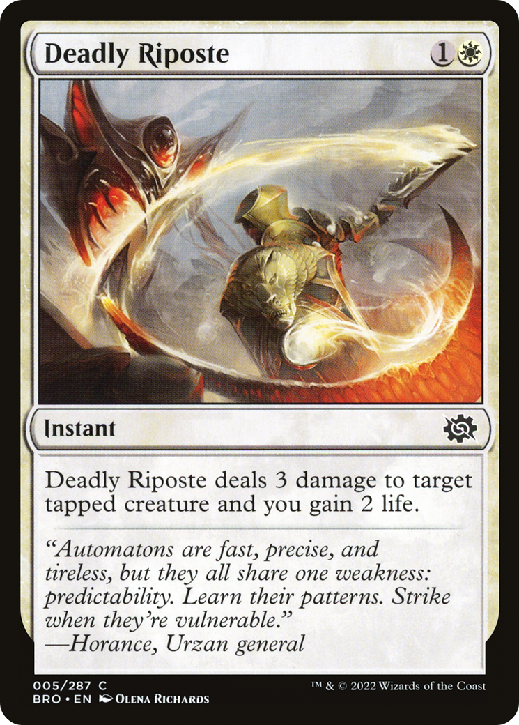Deadly Riposte (BRO-005) - The Brothers' War Foil