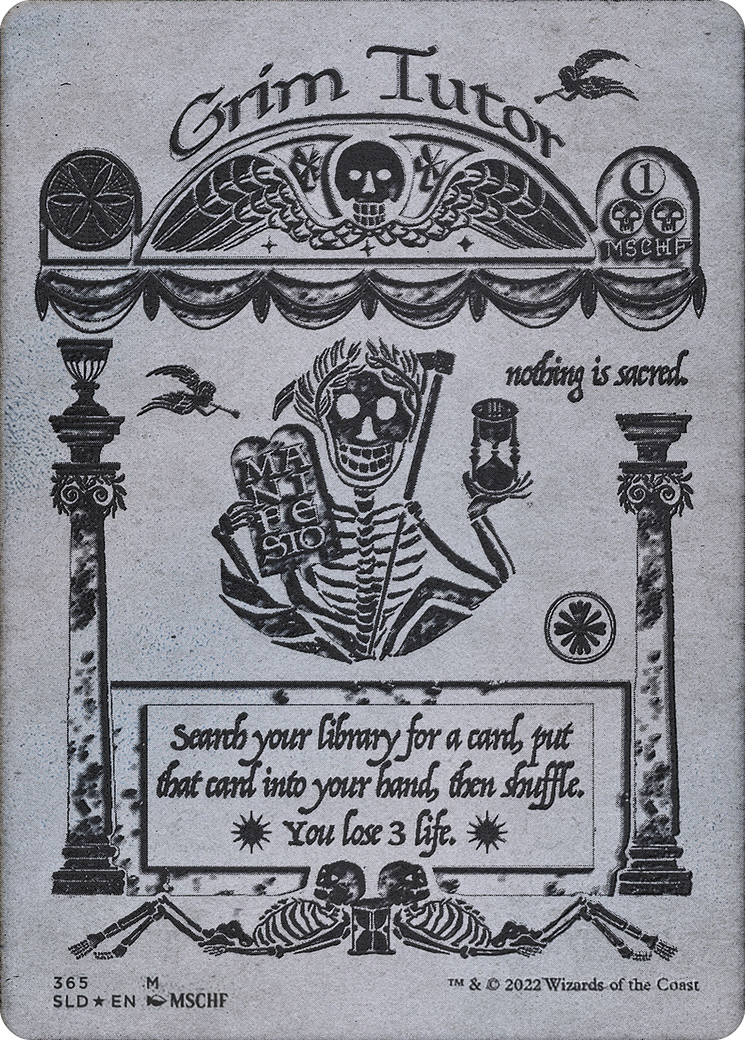 Grim Tutor (Silver Laminate) (SLD-365) - Secret Lair Drop (Borderless) Foil