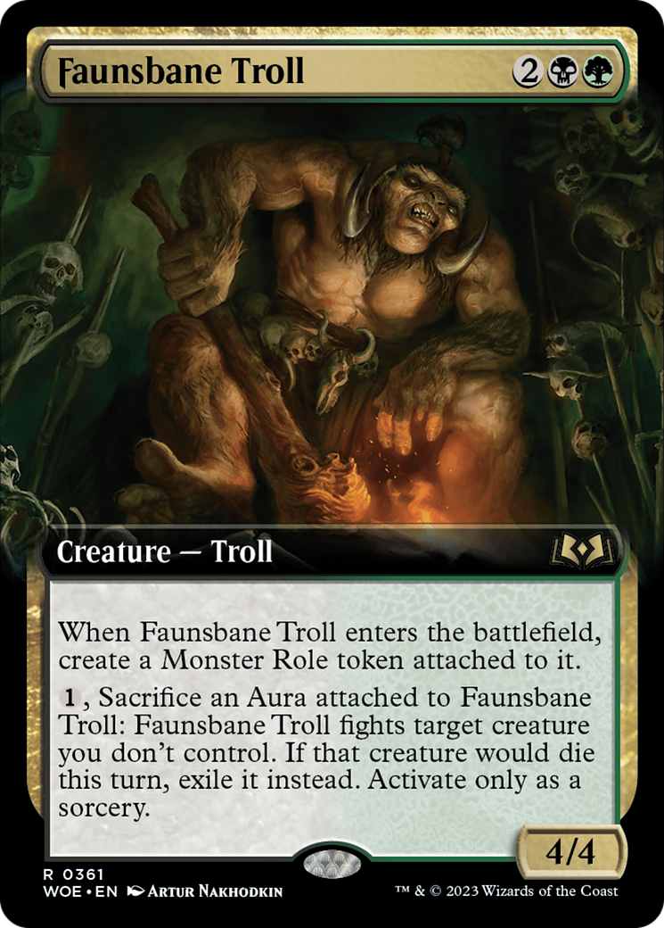 Faunsbane Troll (WOE-361) - Wilds of Eldraine: (Extended Art) Foil