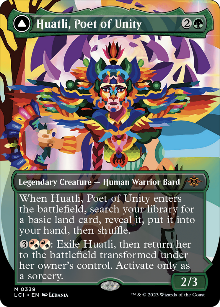 Huatli, Poet of Unity // Roar of the Fifth People (LCI-339) - The Lost Caverns of Ixalan (Borderless)