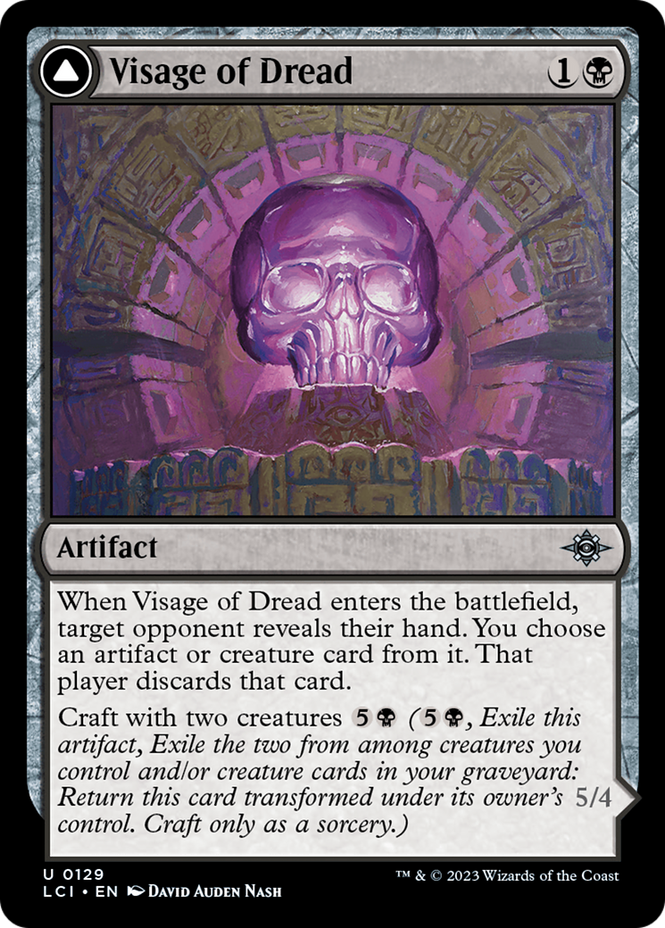 Visage of Dread // Dread Osseosaur (LCI-129) - The Lost Caverns of Ixalan