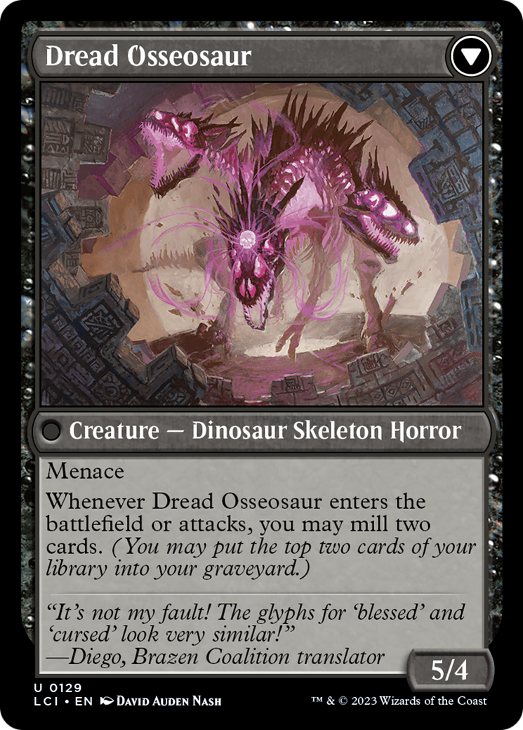 Visage of Dread // Dread Osseosaur (LCI-129) - The Lost Caverns of Ixalan