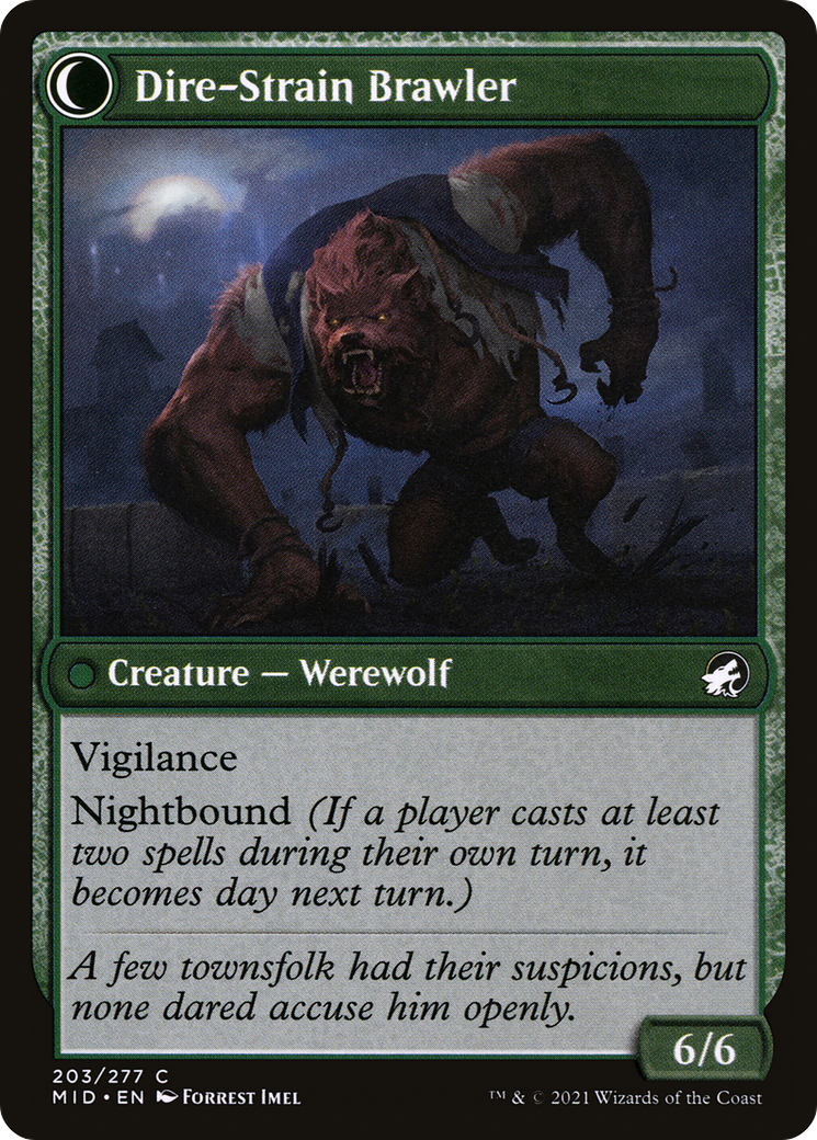 Tireless Hauler // Dire-Strain Brawler (MID-203) - Innistrad: Midnight Hunt: (Double Faced Transform)