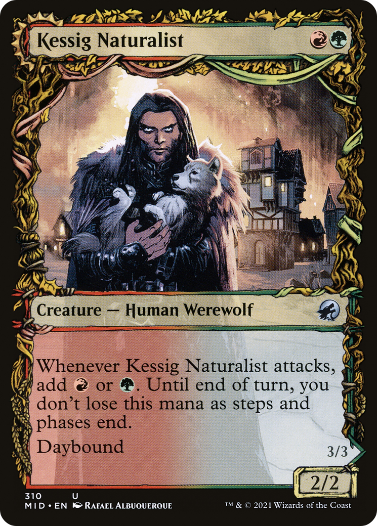 Kessig Naturalist // Lord of the Ulvenwald (MID-310) - Innistrad: Midnight Hunt: (Showcase, Double Faced Transform) Foil