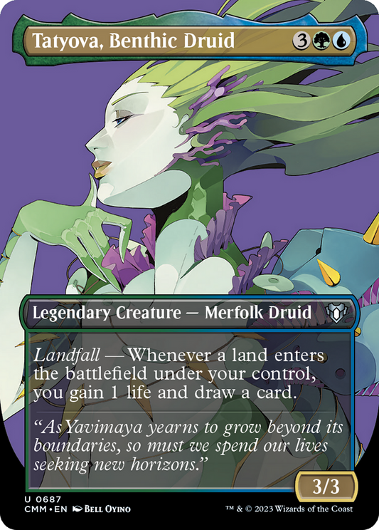 Tatyova, Benthic Druid (Borderless) (CMM-687) - Commander Masters (Borderless)
