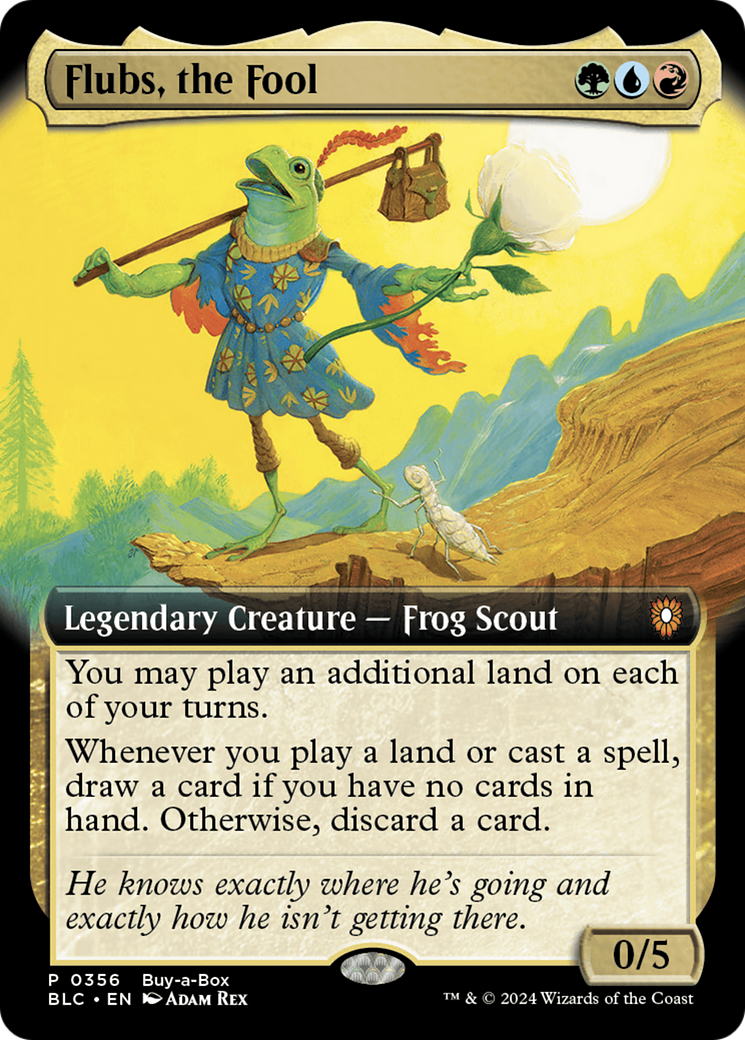 Flubs, the Fool (BABP-356) - Bloomburrow Commander: (Extended Art)