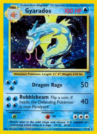 Gyarados 007/130  - Holofoil Base Set 2 - Holo Rare