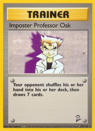 Imposter Professor Oak 102/130  Base Set 2 - Rare