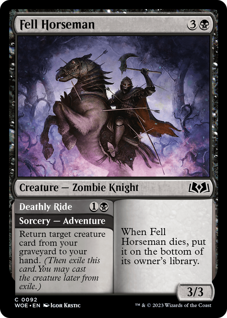Fell Horseman // Deathly Ride (WOE-092) - Wilds of Eldraine