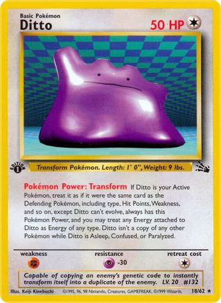 Ditto (18) 018  - Unlimited Fossil - Rare