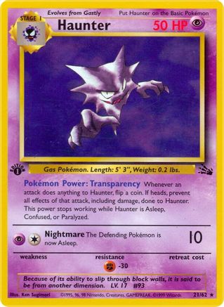 Haunter (21) 021  - Unlimited Fossil - Rare