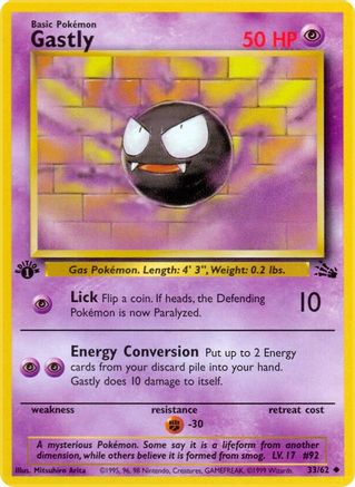 Gastly 033  - Unlimited Fossil - Uncommon