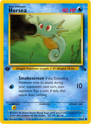 Horsea 049  - Unlimited Fossil - Common