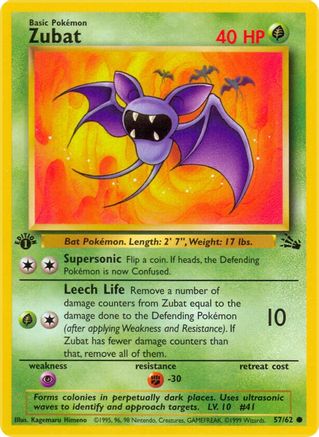 Zubat 057  - Unlimited Fossil - Common