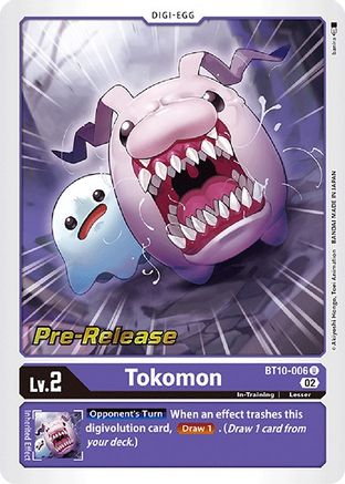 Tokomon (BT10-006) - Xros Encounter Pre-Release Cards Foil