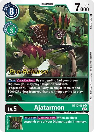 Ajatarmon (BT10-053) - Xros Encounter Pre-Release Cards Foil
