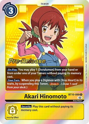 Akari Hinomoto (BT10-089) - Xros Encounter Pre-Release Cards Foil