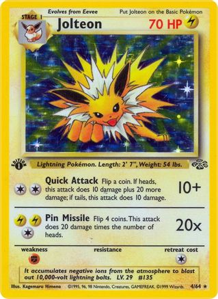 Jolteon (4) 004  - Unlimited Holofoil Jungle - Holo Rare