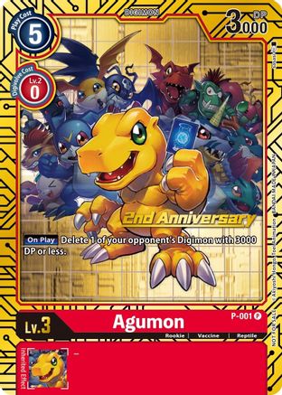 Agumon - P-001 (2nd Anniversary Card Set) (P-001) - Digimon Promotion Cards Foil