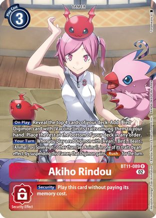 Akiho Rindou (Alternate Art) (BT11-089) - Dimensional Phase Foil