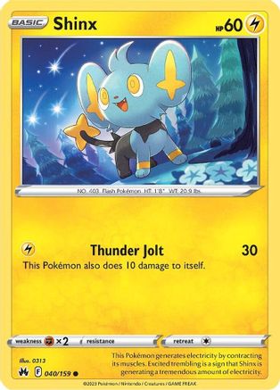 Shinx (40) 040  - Reverse Holofoil Crown Zenith - Common