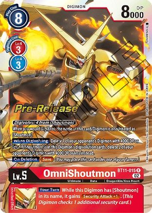 OmniShoutmon (BT11-015) - Dimensional Phase Pre-Release Cards