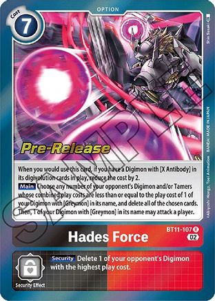 Hades Force (BT11-107) - Dimensional Phase Pre-Release Cards Foil